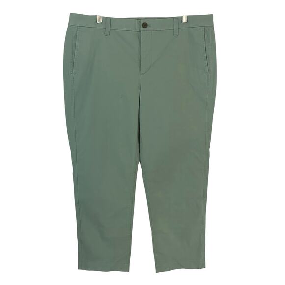 J. Crew Factory Women's High Rise Girlfriend Chino Pants Green 16 P Petite New - Picture 1 of 8